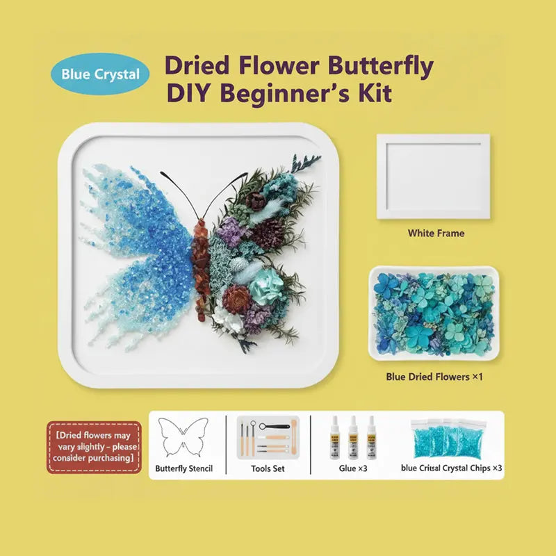 Butterfly Crystal & Dried Floral Shadow Box Kit