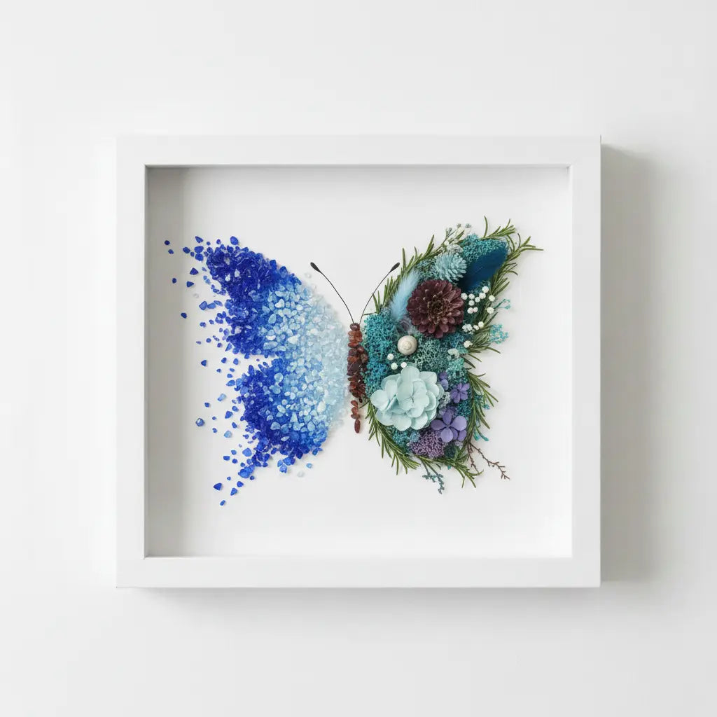 Butterfly Crystal & Dried Floral Shadow Box Kit