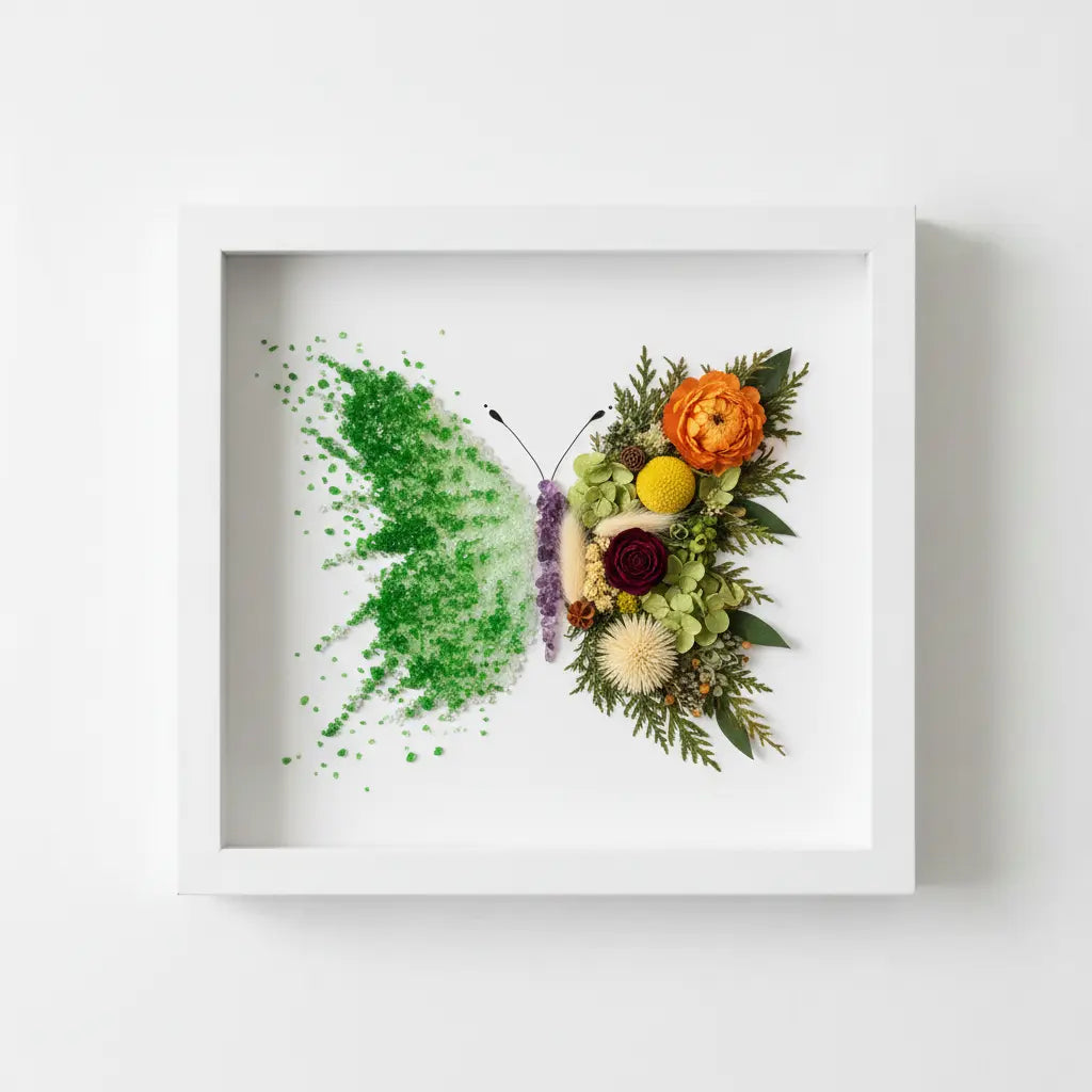 Butterfly Crystal & Dried Floral Shadow Box Kit
