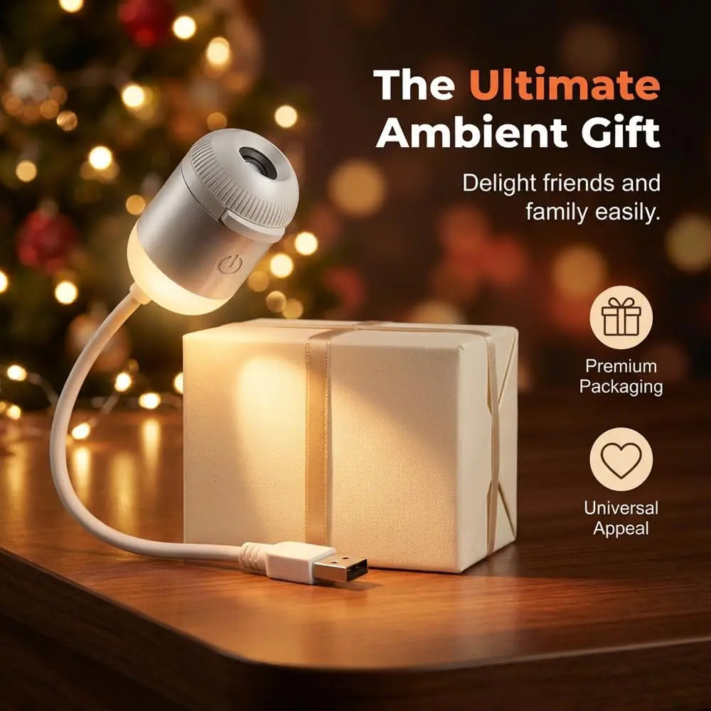 2-in-1 USB Galaxy Night Light Projector | Star Projector & Warm Night Light