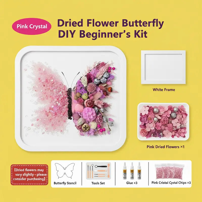Butterfly Crystal & Dried Floral Shadow Box Kit