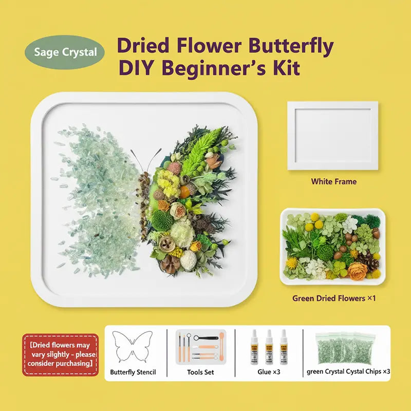 Butterfly Crystal & Dried Floral Shadow Box Kit