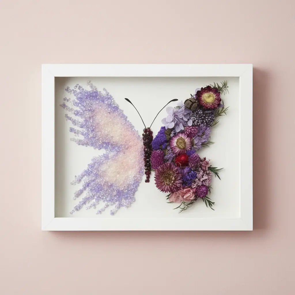 Butterfly Crystal & Dried Floral Shadow Box Kit