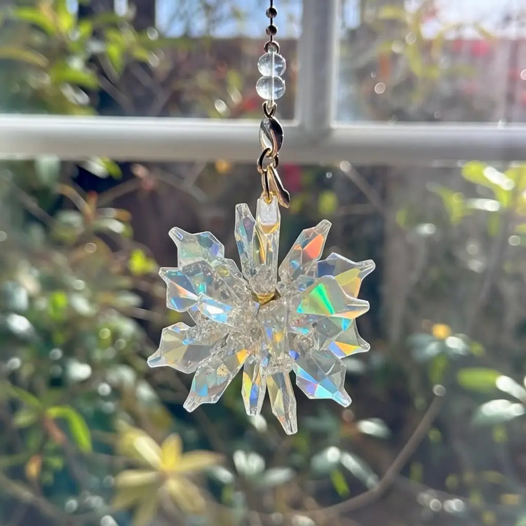Crystal Aurora Suncatcher | Prism Rainbow Window Charm