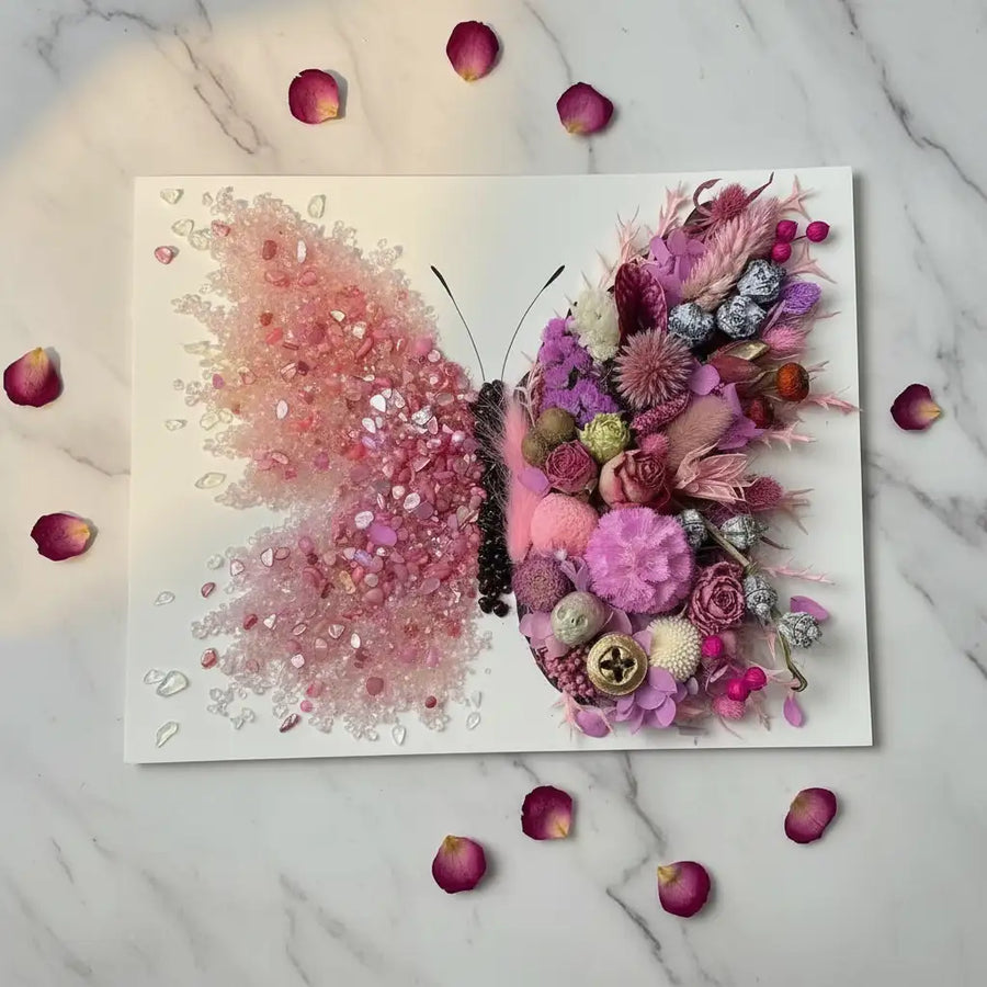 Butterfly Crystal & Dried Floral Shadow Box Kit
