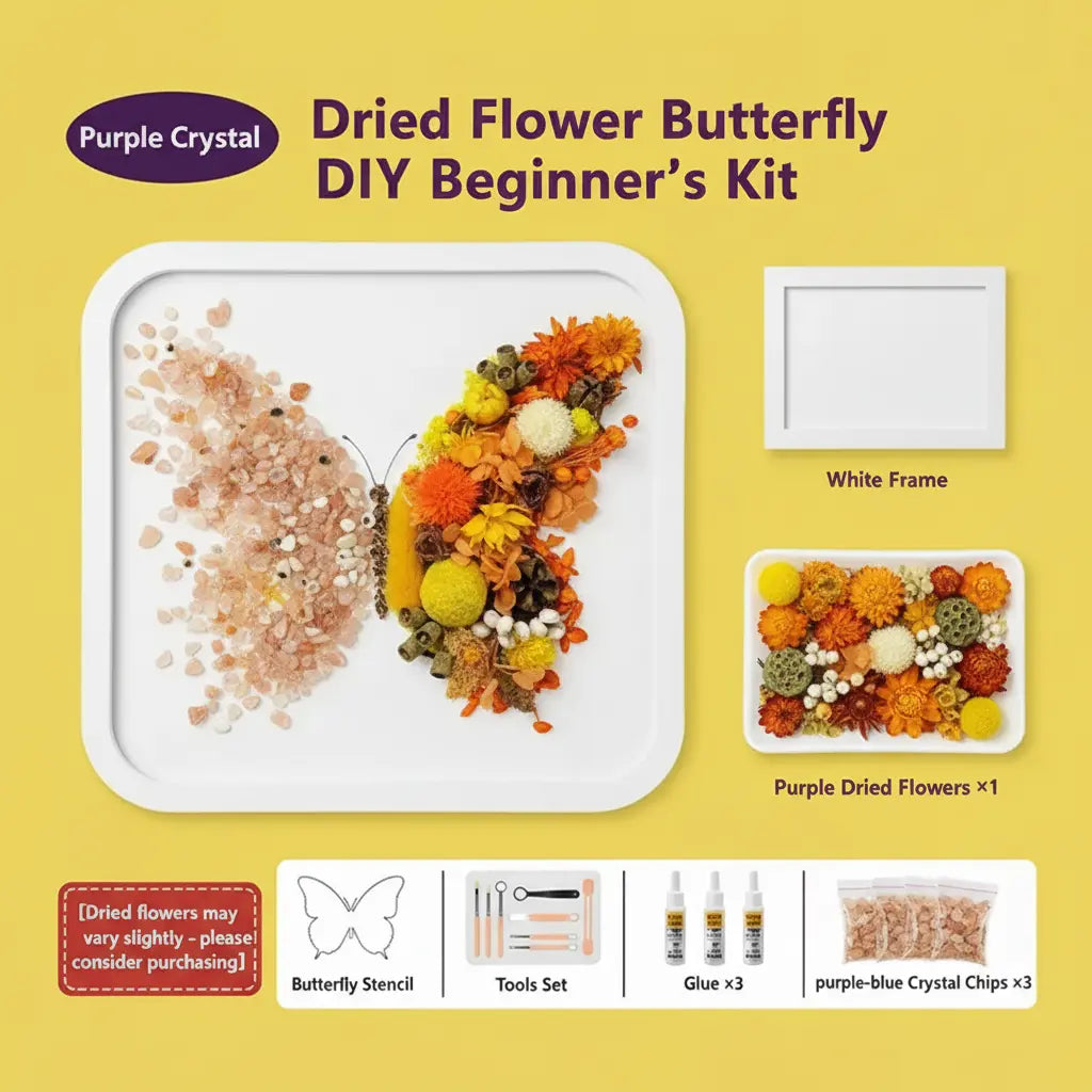 Butterfly Crystal & Dried Floral Shadow Box Kit