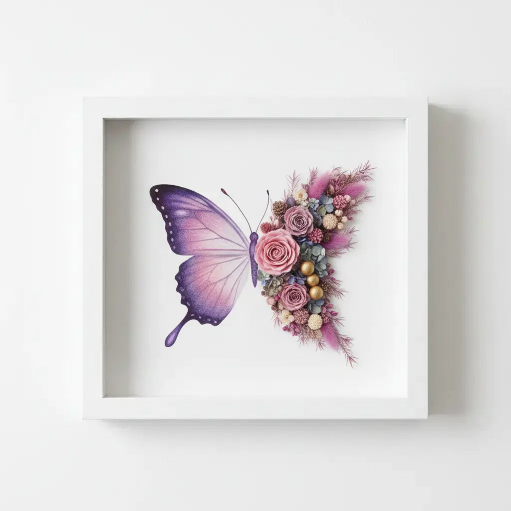 Butterfly Dried Floral Shadow Box Kit