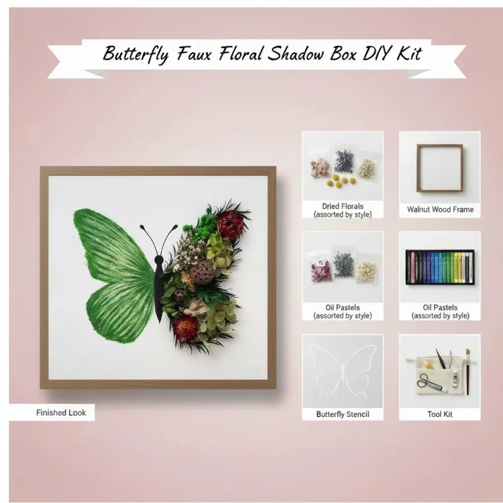 Butterfly Dried Floral Shadow Box Kit