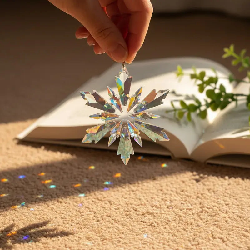 Crystal Snowflake Suncatcher | Rainbow Prism Window Decor product photo 1
