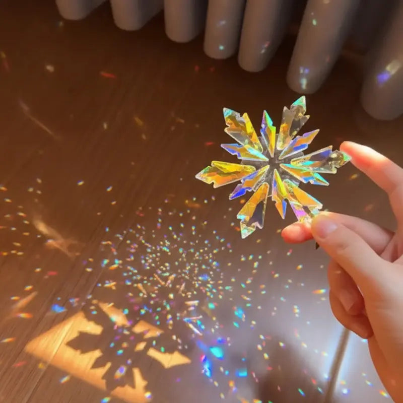 Crystal Snowflake Suncatcher | Rainbow Prism Window Decor product photo 2