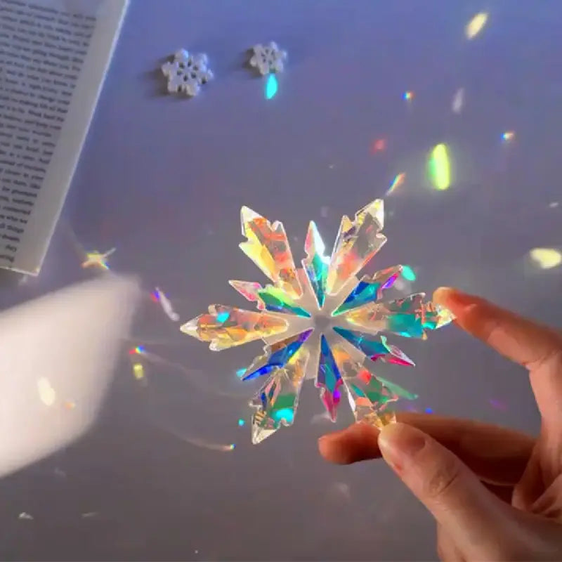 Crystal Snowflake Suncatcher | Rainbow Prism Window Decor product photo 3
