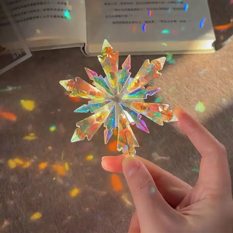 Crystal Snowflake Suncatcher | Rainbow Prism Window Decor product photo 5