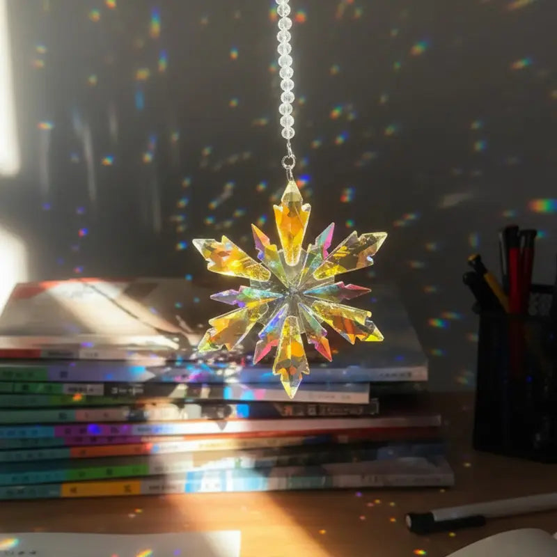 Crystal Snowflake Suncatcher | Rainbow Prism Window Decor product photo 7