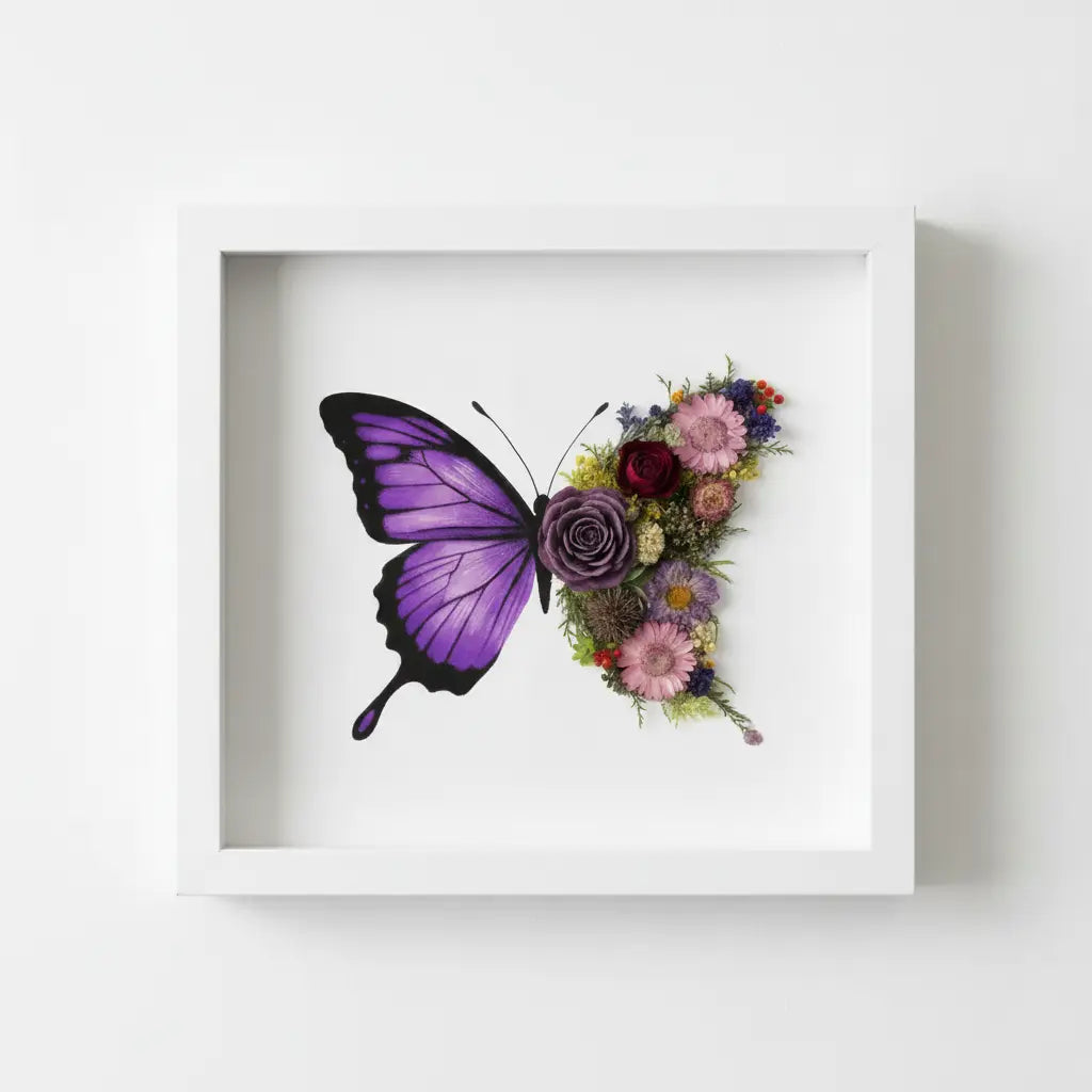 Butterfly Dried Floral Shadow Box Kit