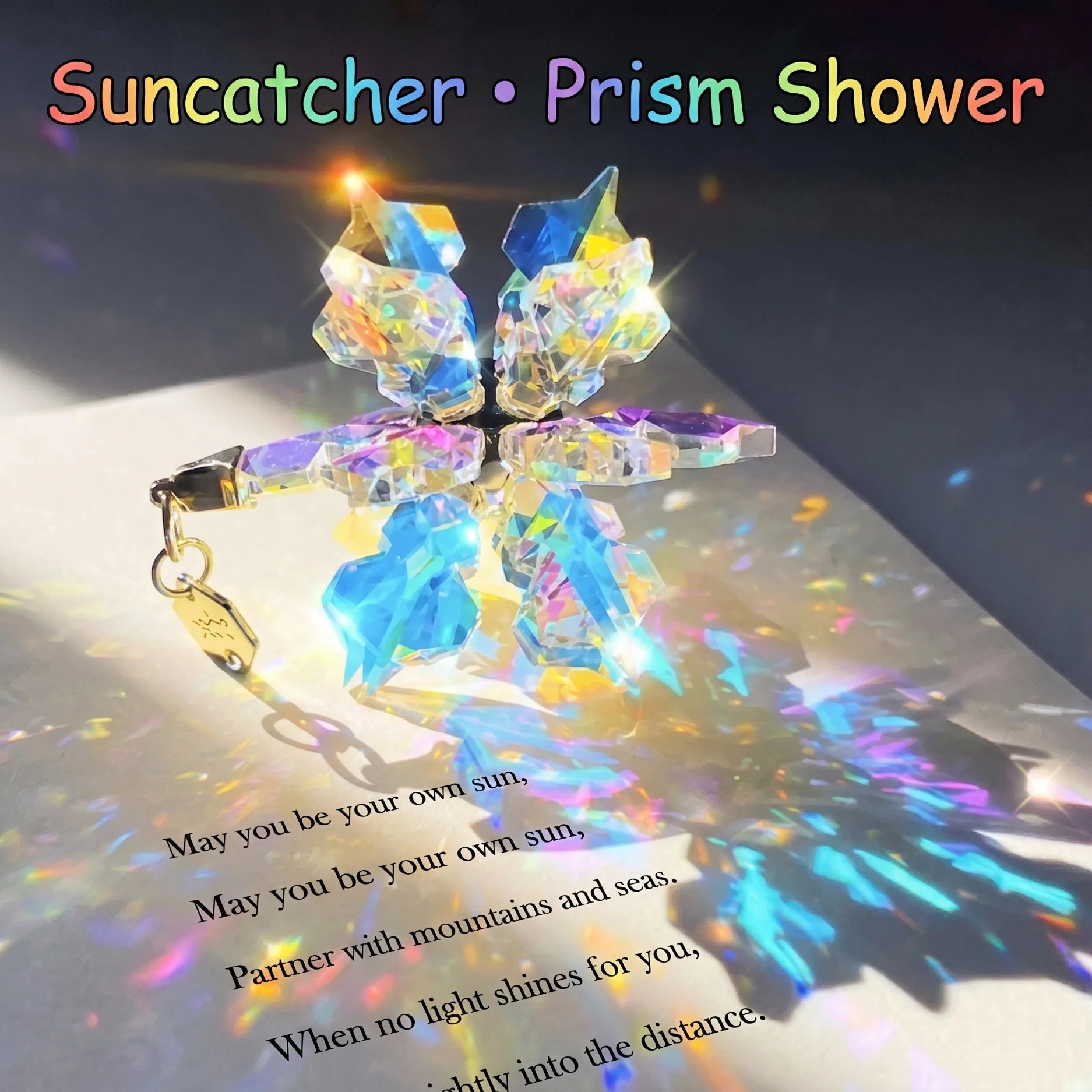 Crystal Aurora Suncatcher | Prism Rainbow Window Charm